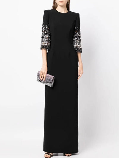 Liana Beaded Sleeve Maxi Dress