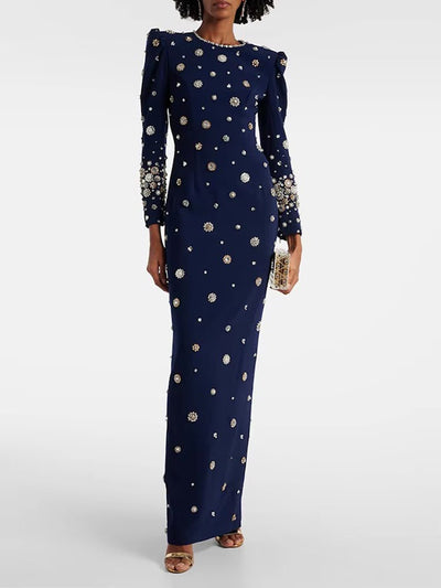 Liana Floral Applique Gown