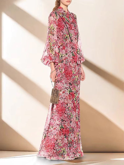 Lorelei Floral Ruffle Maxi Dress