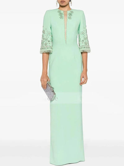 Lucia Beaded Mesh Maxi Dress