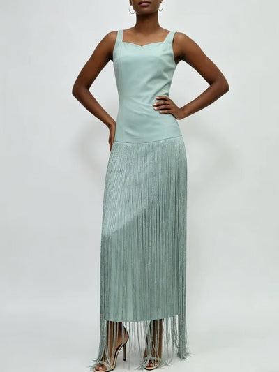 Lucia Fringe Column Maxi Dress