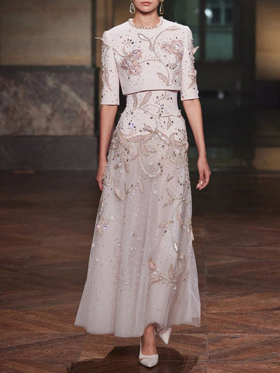 Lucienne Beaded Two Piece Evening Dress