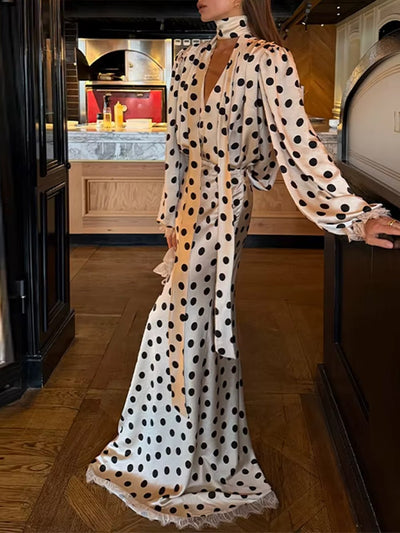 Lucienne Polka Dot Maxi Dress