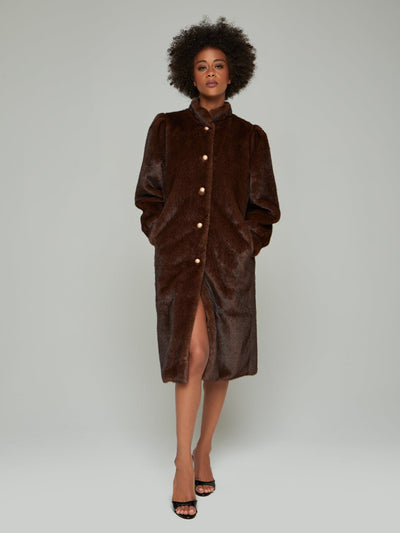Lyssandra Faux Mink Soft Midi Coat