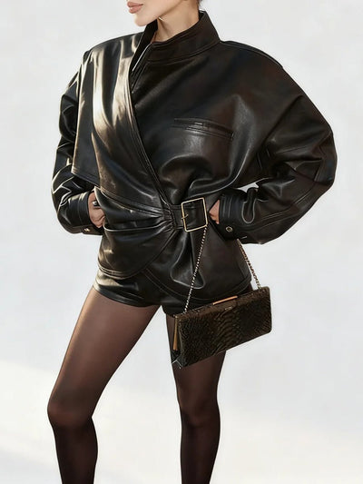 Maggie Long Sleeves Leather Jacket
