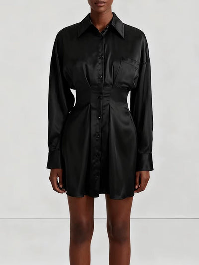 Mara Glossy Shirt Mini Dress