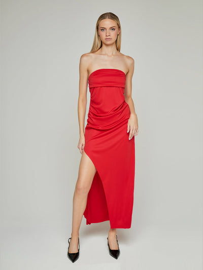 Marcia Bandeau Slit Maxi Dress