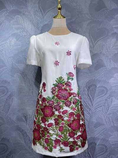 Margot Floral Embroidered Mini Dress