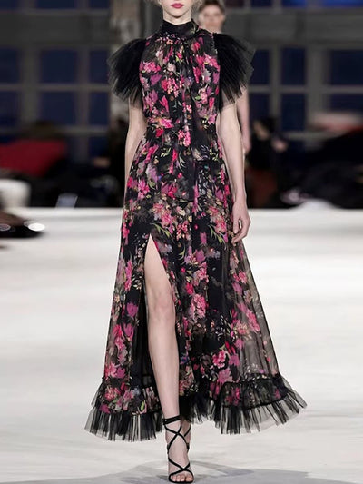 Margot Floral Tulle Maxi Dress