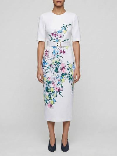 Margot Porcelain Floral Midi Dress