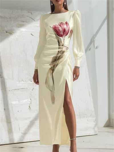Margot Tulip Drape Slit Dress