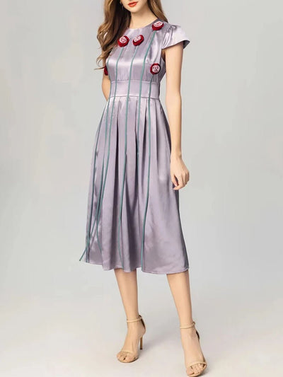 Marielle Floral Waist Cinched Midi Dress