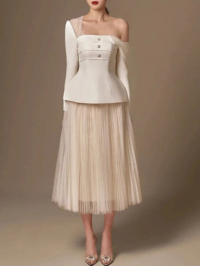 Marley Off-Shoulder Jacket & Skirt Set