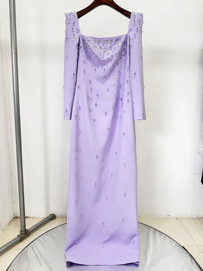 Melina Beaded Square-Neck Maxi Dress