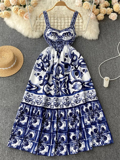 Micah Porcelain Backless Maxi Dress