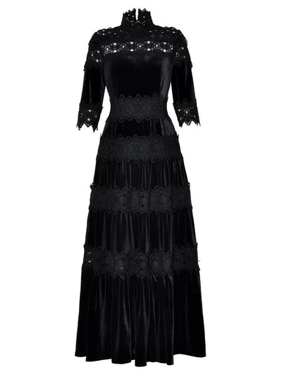 Mira Edwardian Collar Maxi Dress