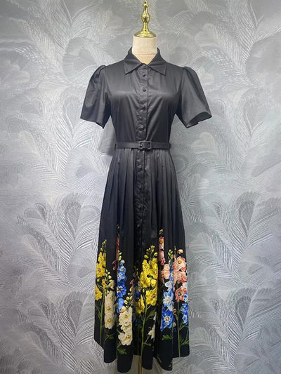 Mireille Floral Hem Shirt Maxi Dress