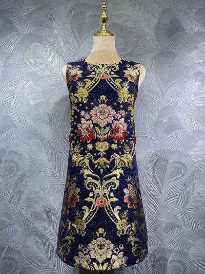 Mirella Baroque Velvet Mini Dress