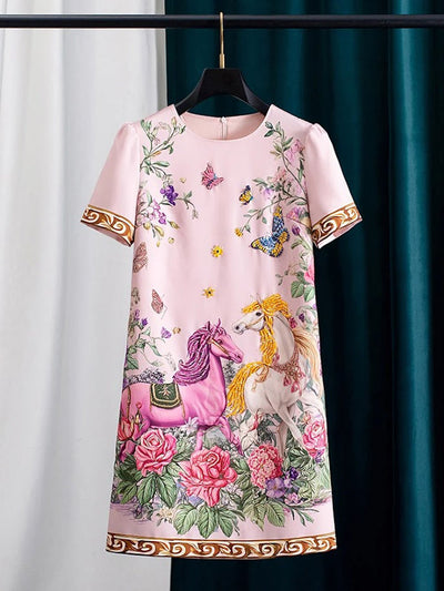 Mirella Equestrian Garden Mini Dress