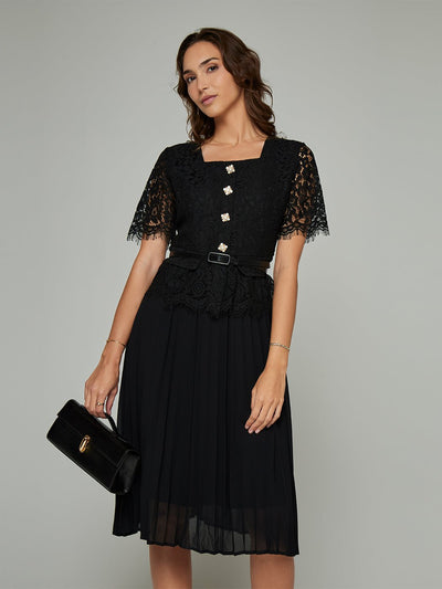 Morena Mesh Sleeve Mesh Midi Dress