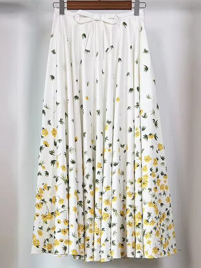 Nadia Daisy Pleated Midi Skirt