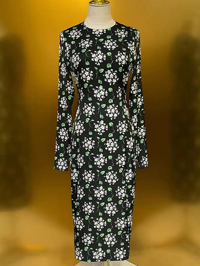 Nadia Floral Column Midi Dress
