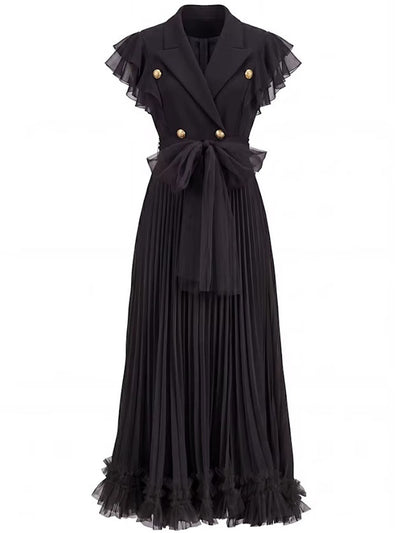 Natalia Pleated Blazer Maxi Dress