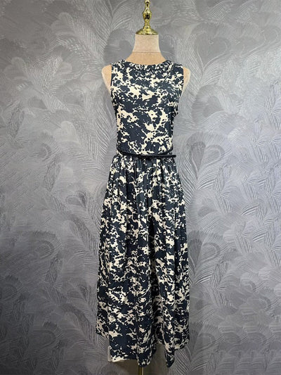 Noelle Belted Abstract Maxi Dress