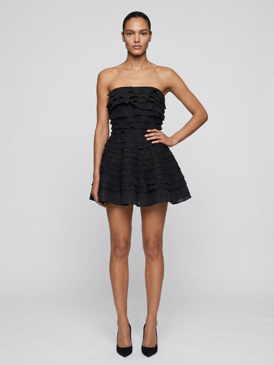 Noelle Black Ruffle Mini Dress
