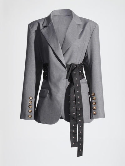 Oaklynn Lapeled Belted Blazer