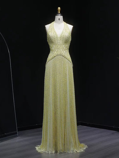 Ophelia Beaded Fringe Gown