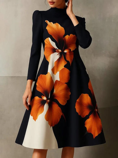 Ophelia Floral A Line Midi Dress