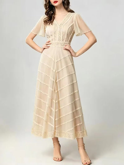 Paloma Lace Panel Midi Dress