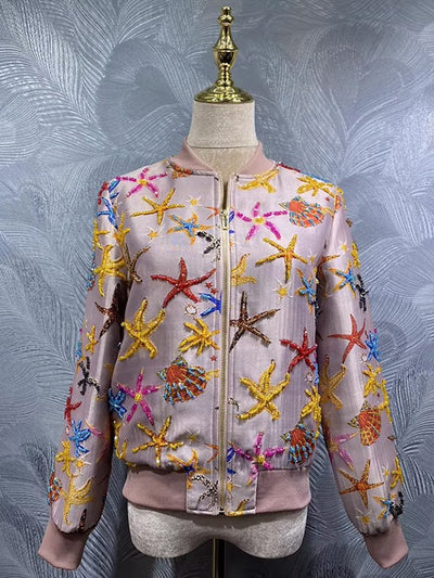 Paloma Sequin Starfish Bomber Jacket