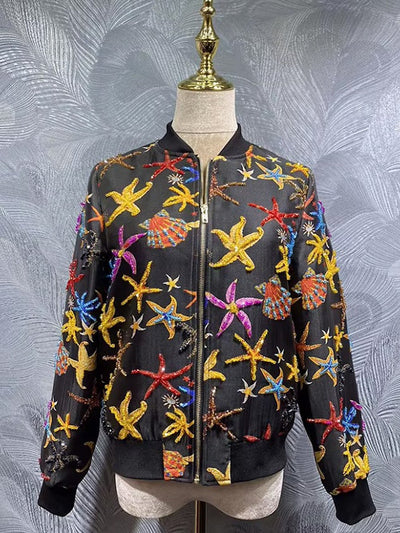 Paloma Sequin Starfish Bomber Jacket