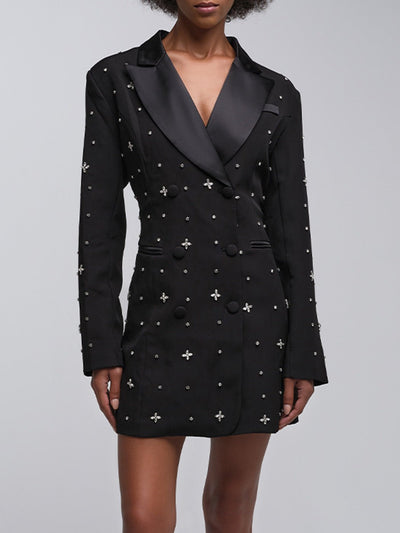 Pilar Embellished Lapel Blazer Dress