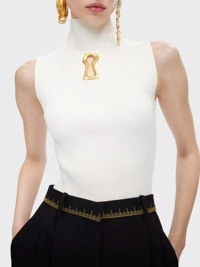 Rachel Metal Buckle Top