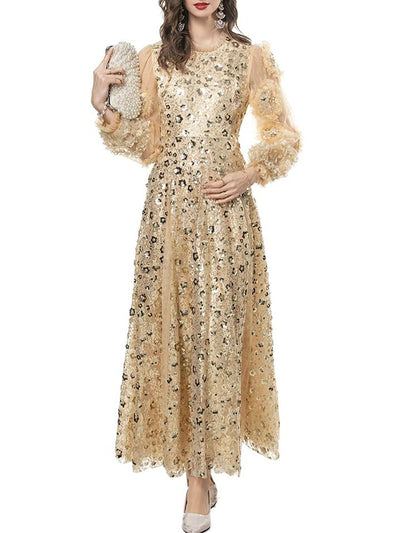 Raelynn Mesh Sequinned Maxi Dress