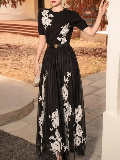 Rebecca Embroidery Skirt & Top Set