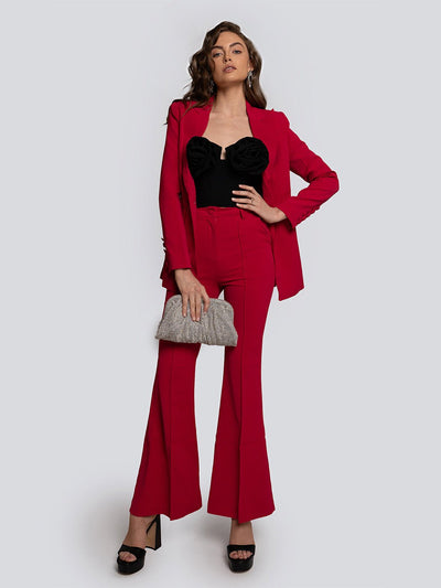 Renee Structured Blazer & Flared Pants Set