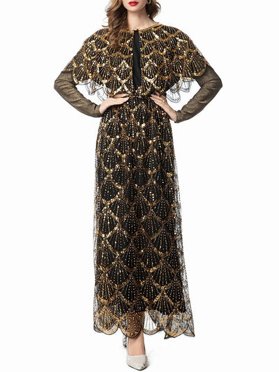 River Sequin Shells Maxi Dress