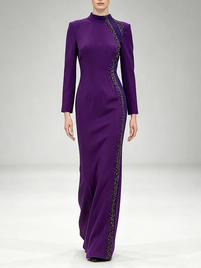Rosalie Beaded Column Gown Dress