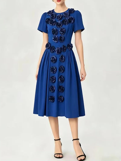 Rosalie Floral Applique Midi Dress