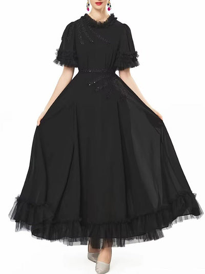 Rosalie Tulle Trim Gown Dress