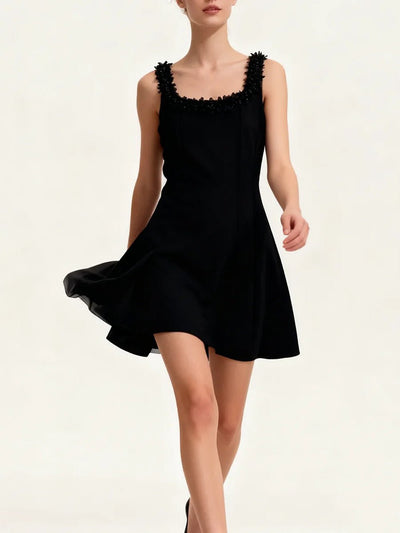 Ruby Ruffled Square Neck Mini Dress