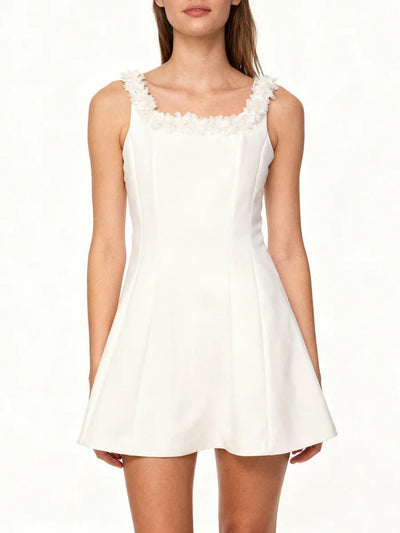 Ruby Ruffled Square Neck Mini Dress