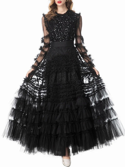 Sarah Ruffle Maxi Dress