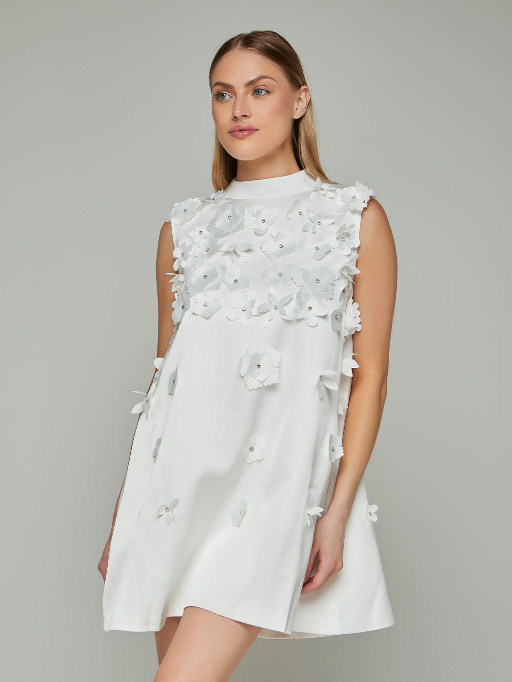 saskia mini dress Saskia Floral Embroidery Mini Dress White