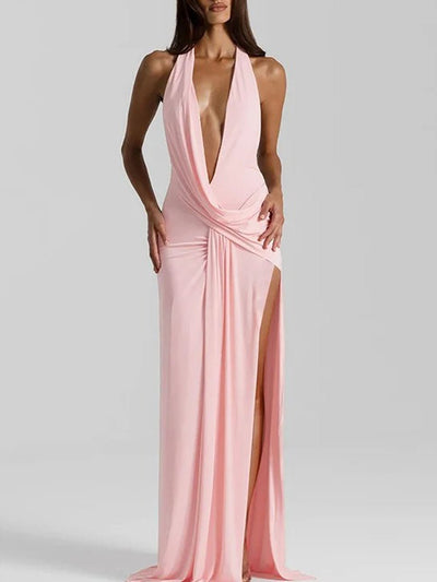 Selena Backless Halter Maxi Dress