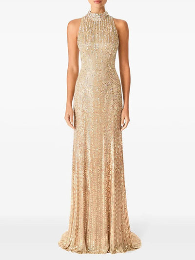 Seraphina Beaded High Neck Gown